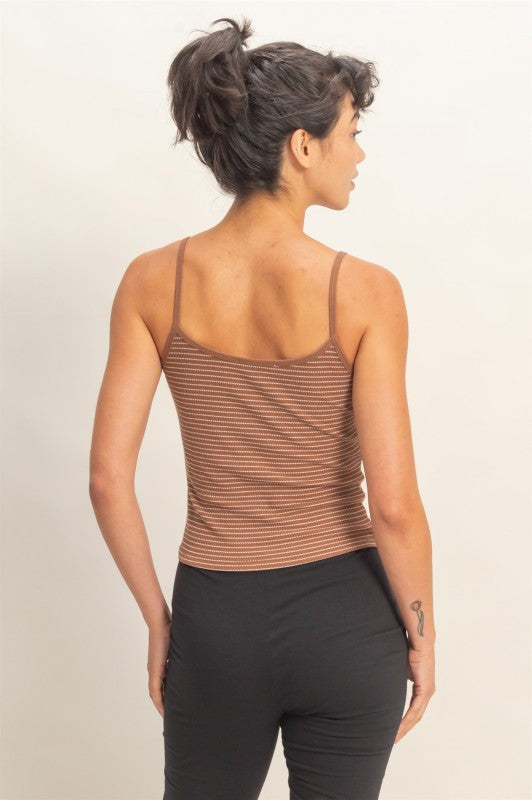 Striped Henley Cami Top