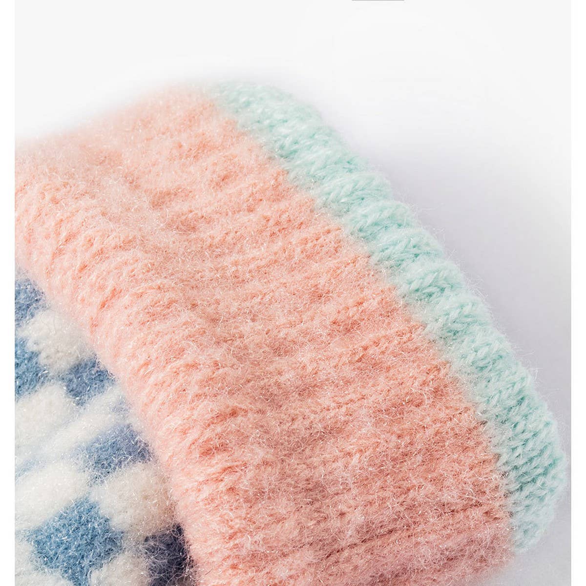 WINTER WARM CHECKERED TOUCH SCREEN GLOVES_CWAG0187: Pink / (OS) 1