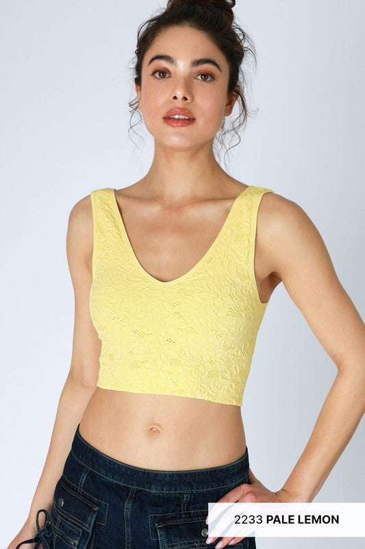 Lace V Neck Tank Top
