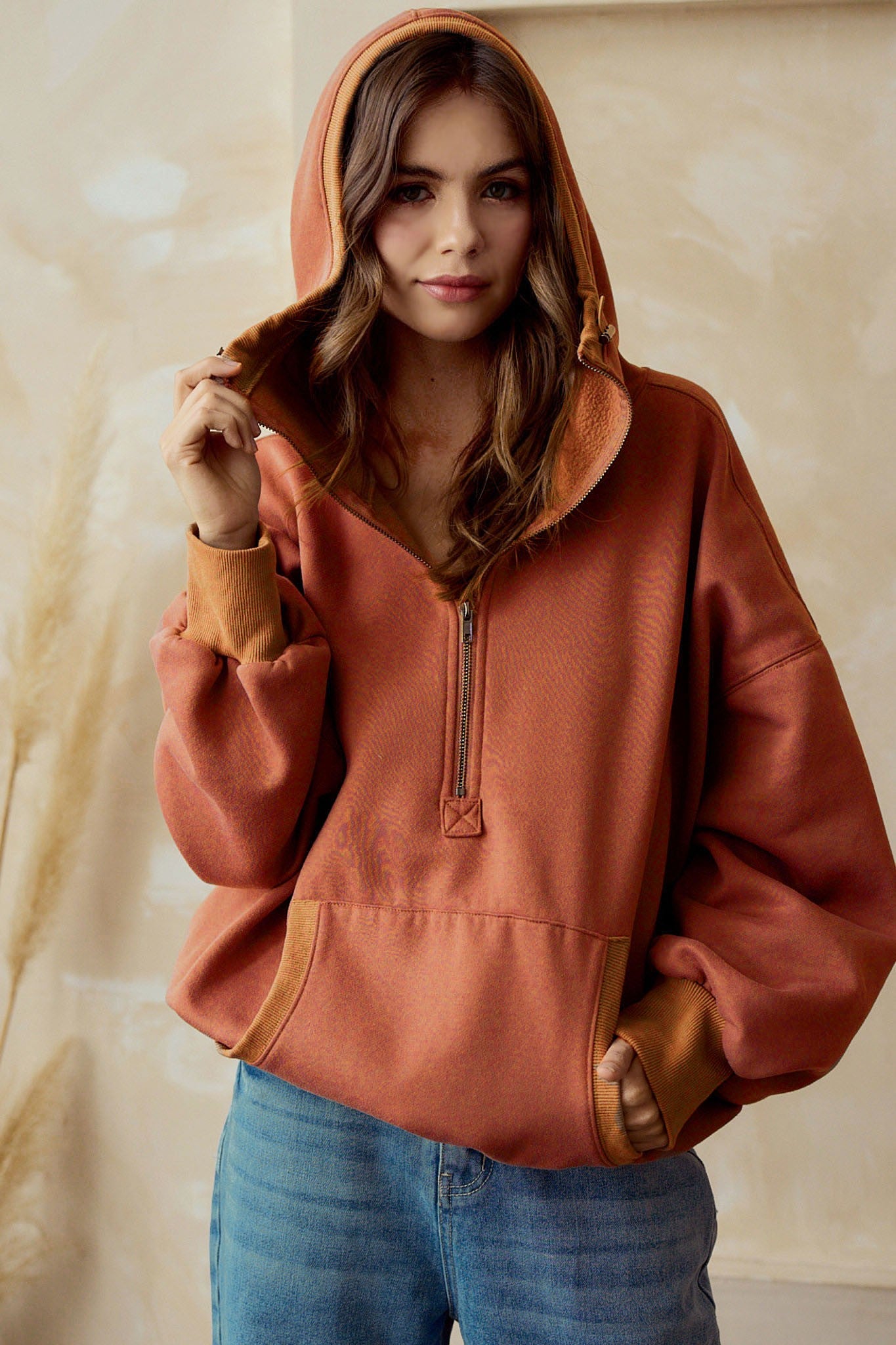 Half Zip Fleece Hoodie