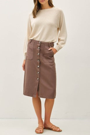 Button-Up Midi Skirt