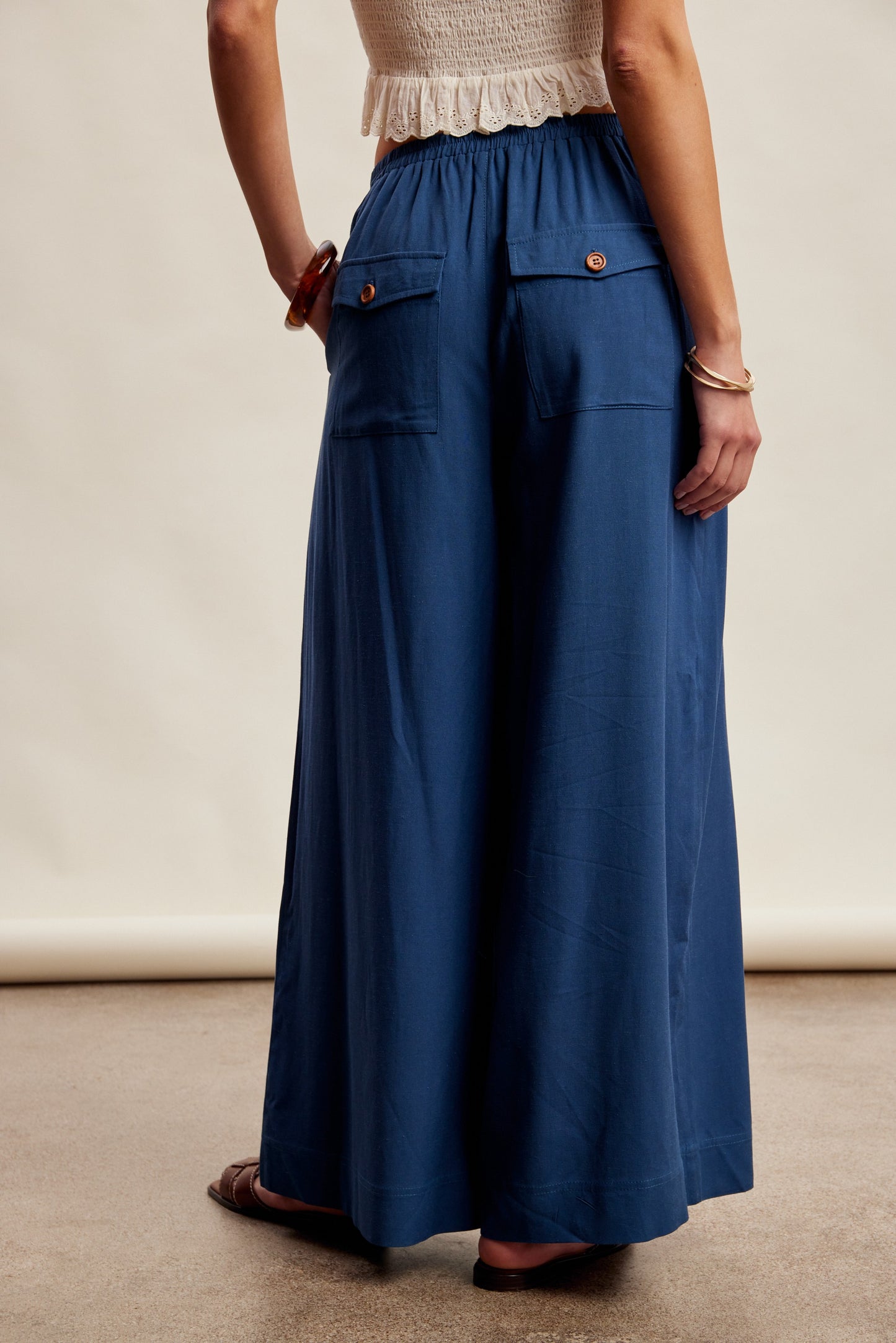 Pleated Wide Leg Pant
