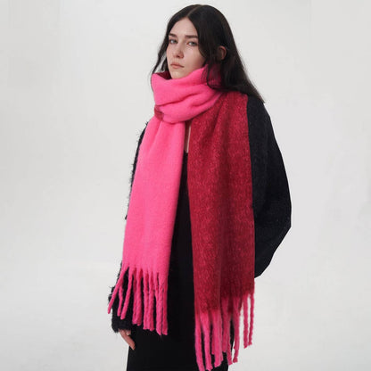 WARM TWO-COLOR MOHAIR SCARF