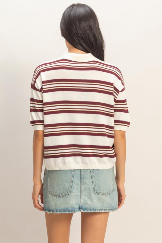 Striped Sweater Polo