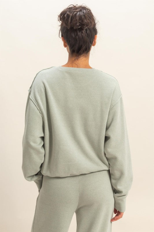 Raw Edge Burnout Sweatshirt