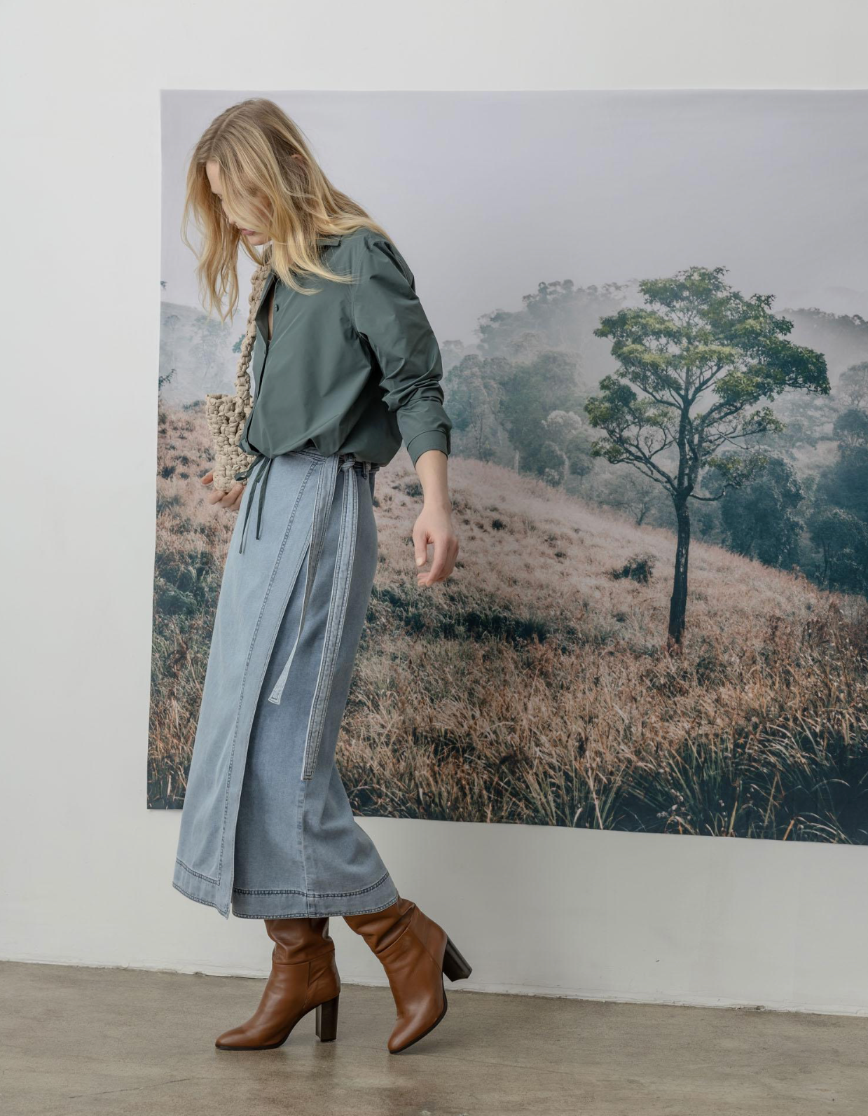 Denim Wrap Skirt