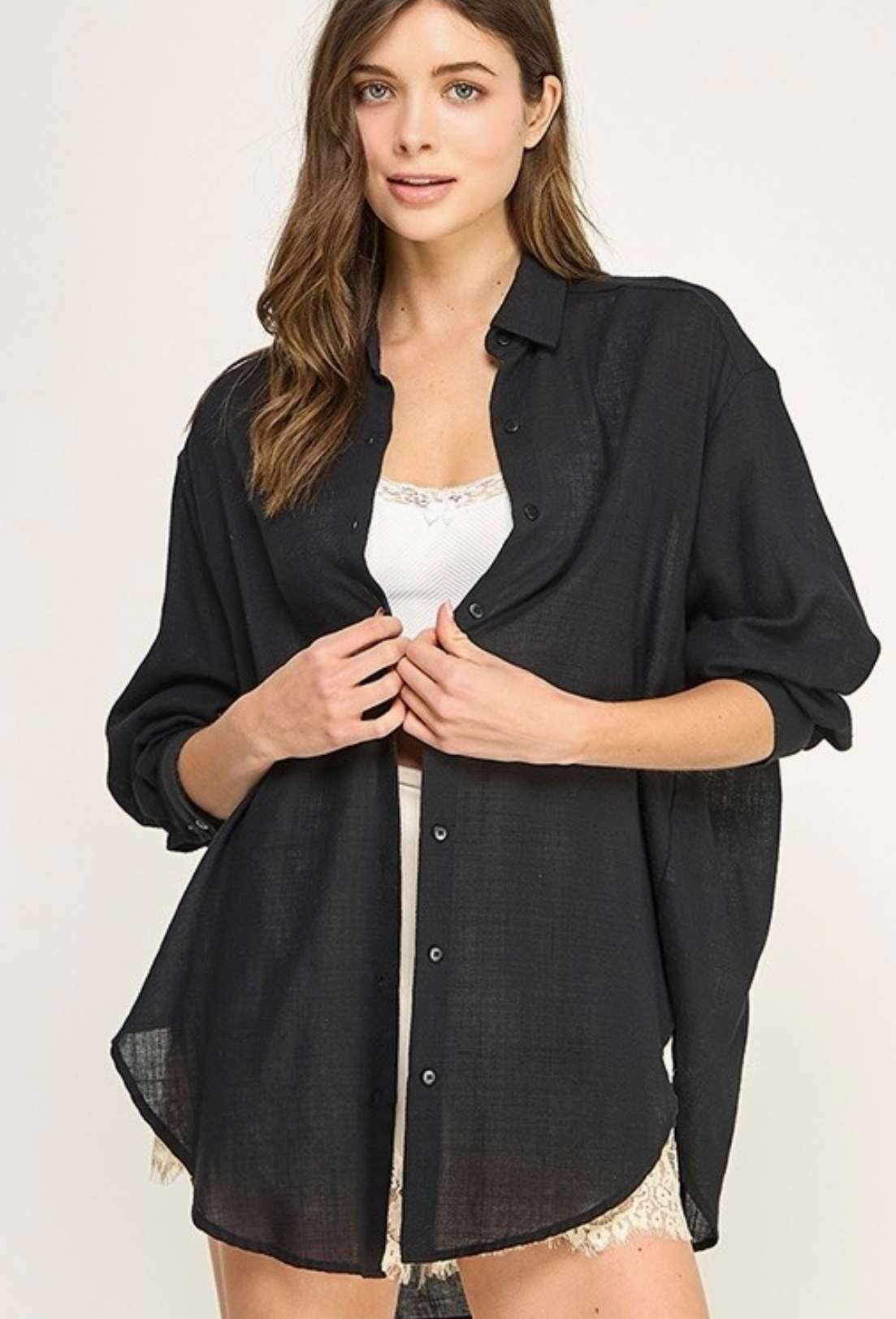 Sheer Button Down Shirt