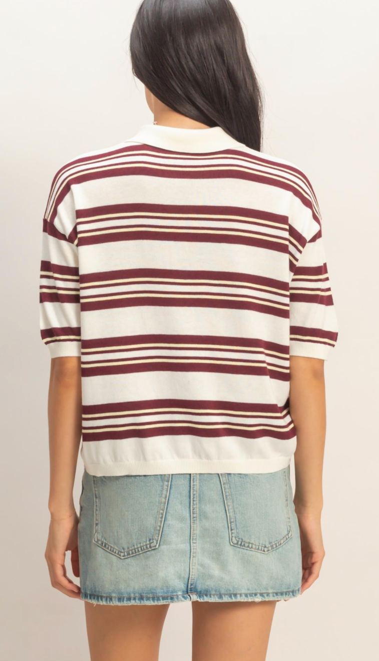 Striped Sweater Polo
