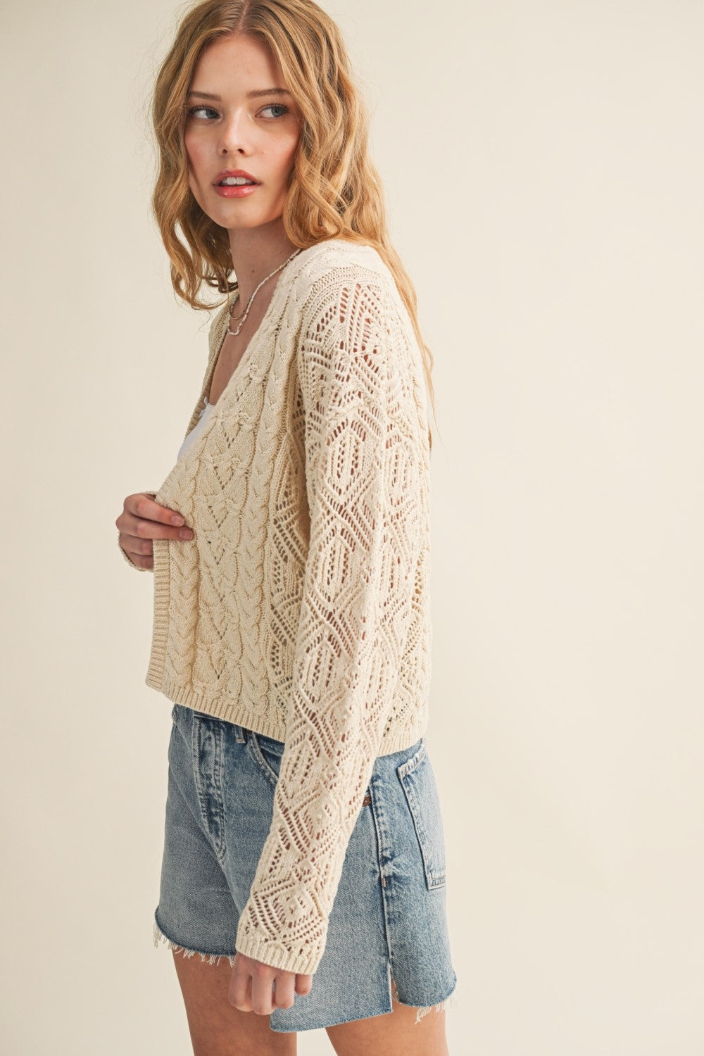 Light Weight Cable Knit Cardigan