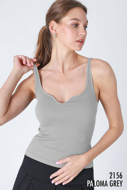 Ribbed Sweetheart Tank Top