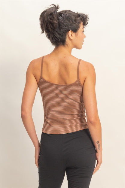Striped Henley Cami Top