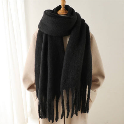 SOLID COLOR ALL-MATCH WINTER WARM TASSEL SCARF