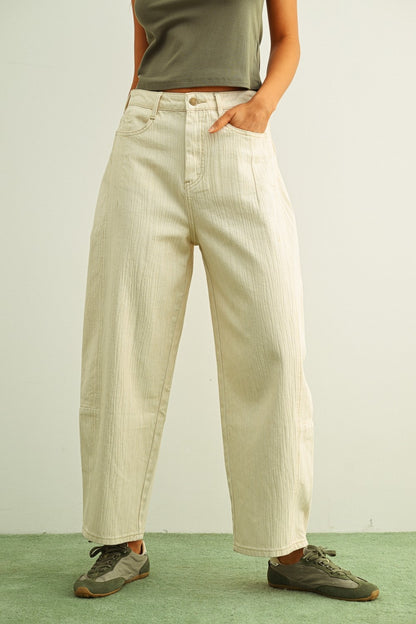 Textured Barrel Pant