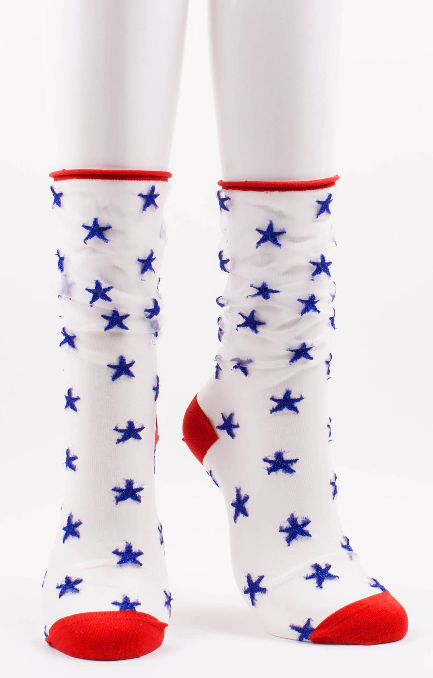 CLEAR STAR TULLE SHEER CREW SOCKS