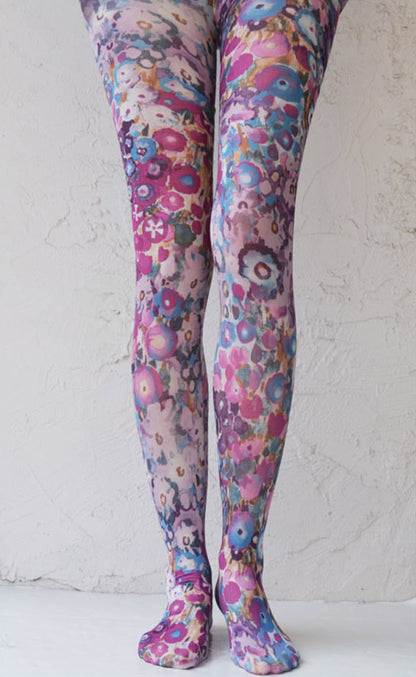 BOUQUET BEAUTY Printed Art Tights: Orange