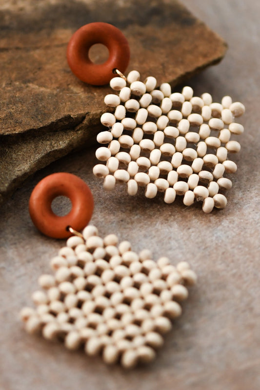 Boho Wood Bead Earrings