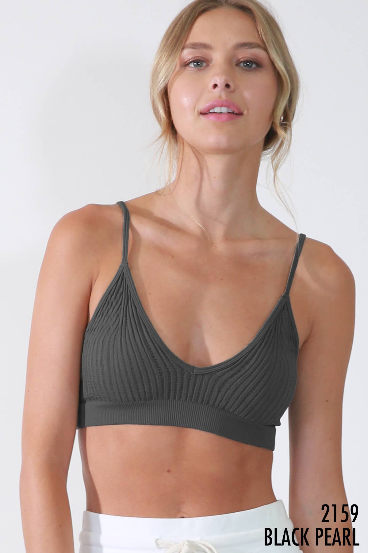 Ribbed V-Neck Bralette Stellar