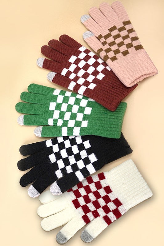 Checker Wool Gloves