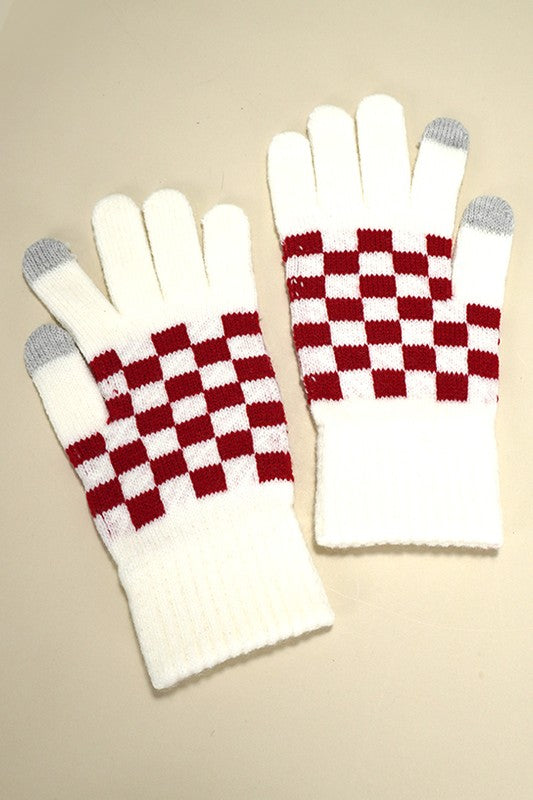 Checker Wool Gloves