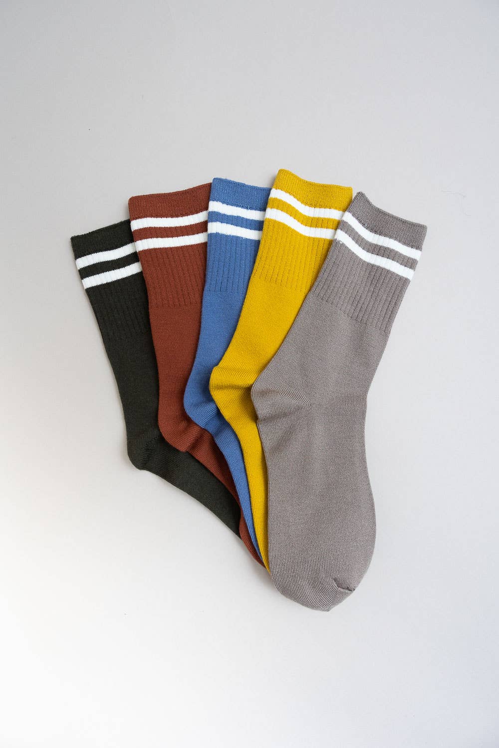 Retro Stripe Wool Blend Socks: Blue