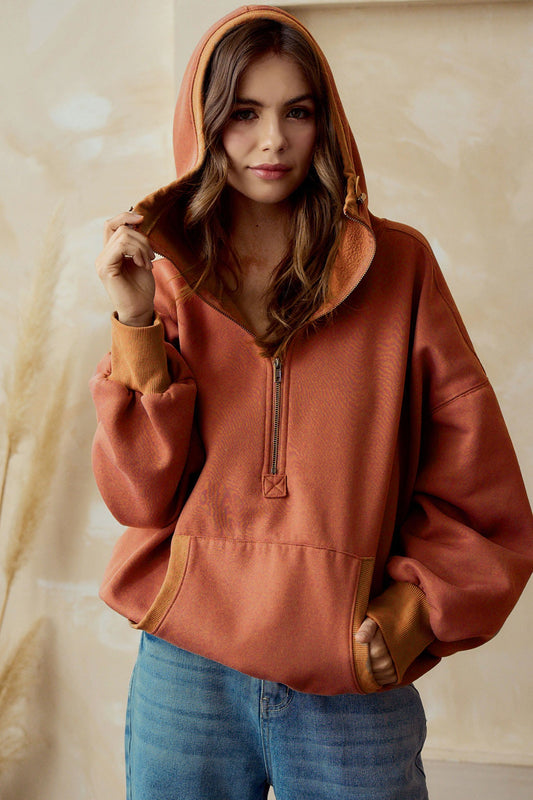 Half Zip Fleece Hoodie