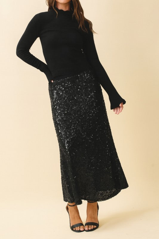 Sequin Maxi Skirt