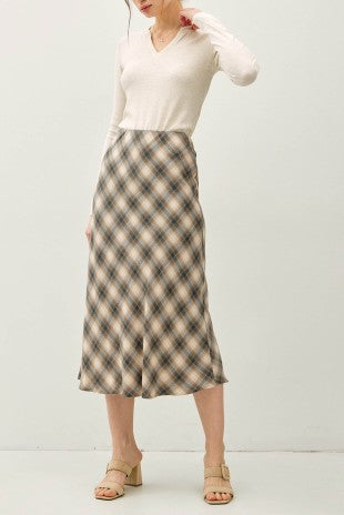 Plaid Midi Skirt