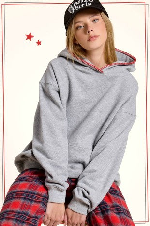 Sweatshirt With Blanket Stitch Hoodie