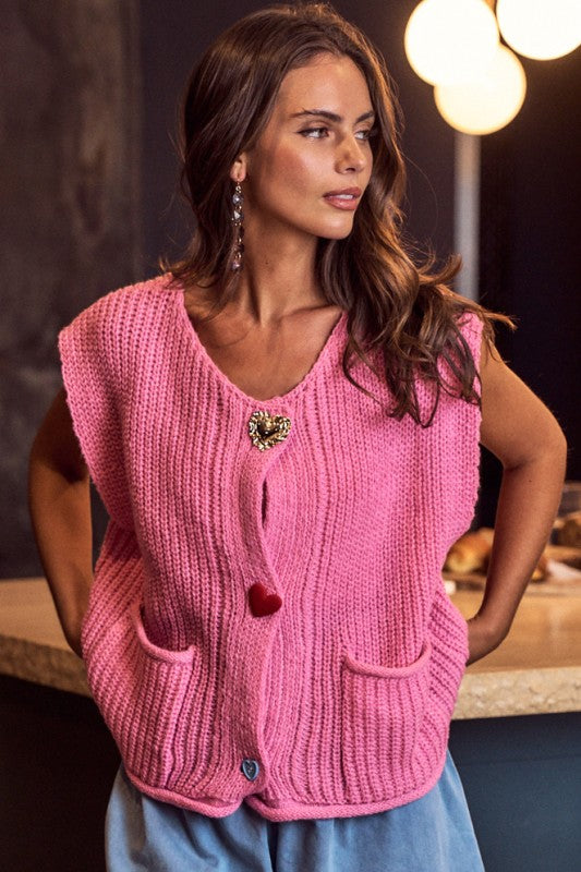 Heart Button Vest