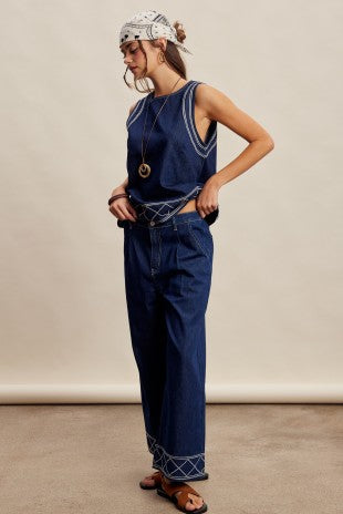 Embroidered Pant