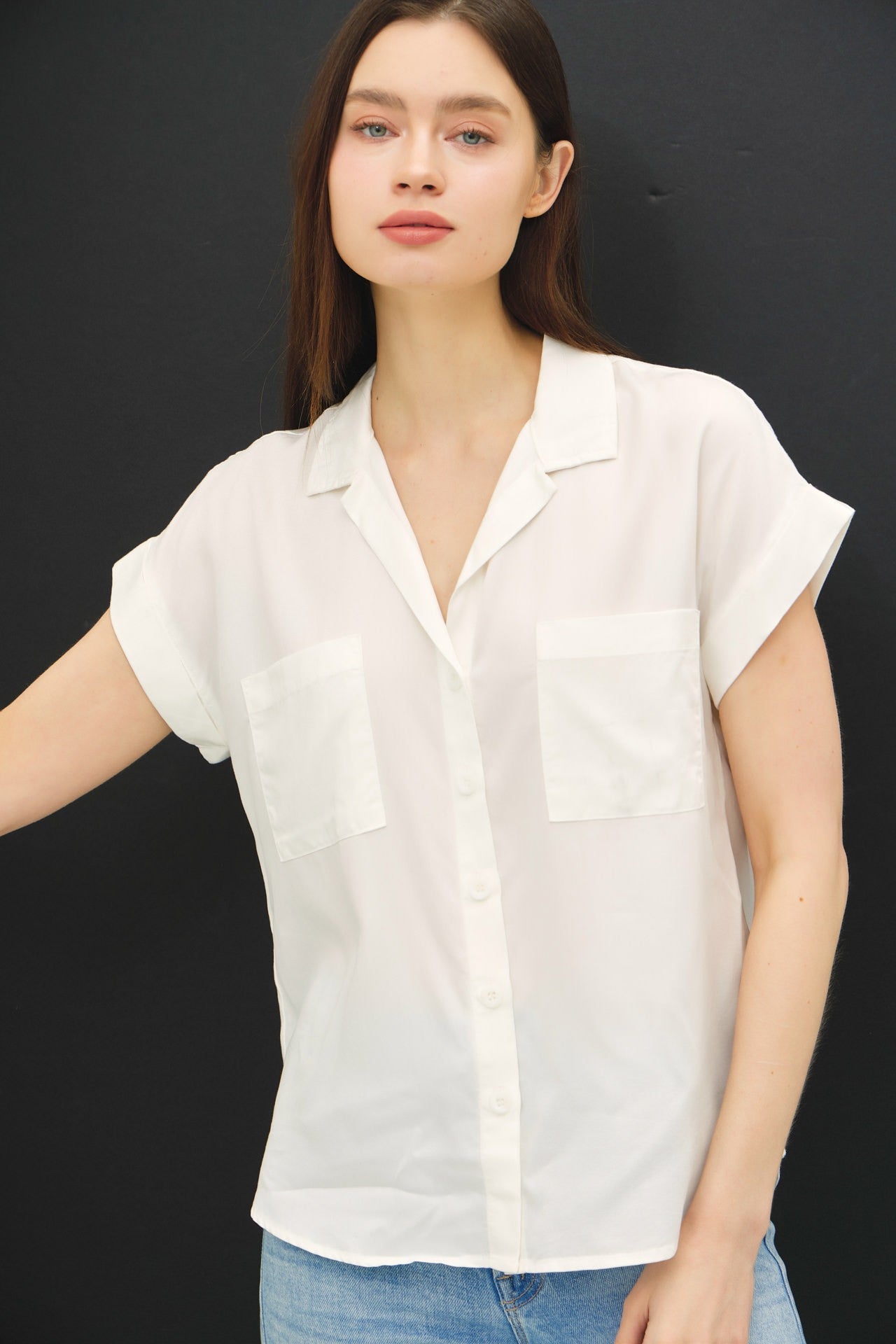 Dolman Sleeve Button Down