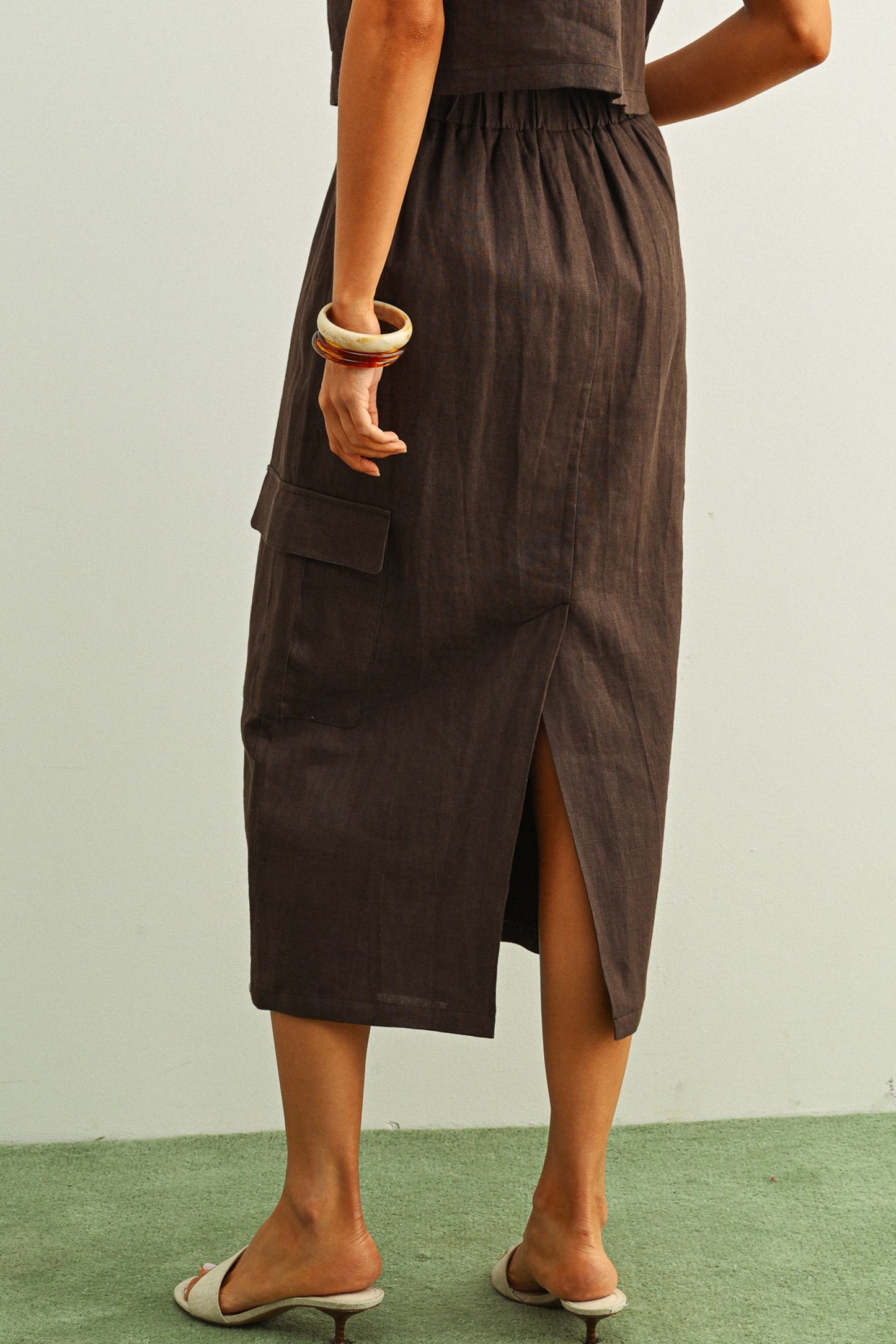 Cargo Linen Skirt