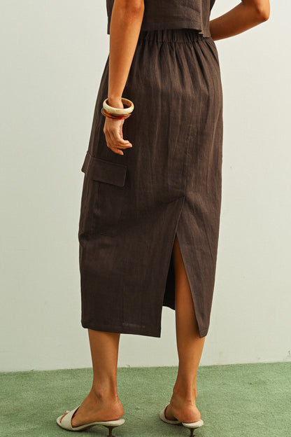 Cargo Linen Skirt