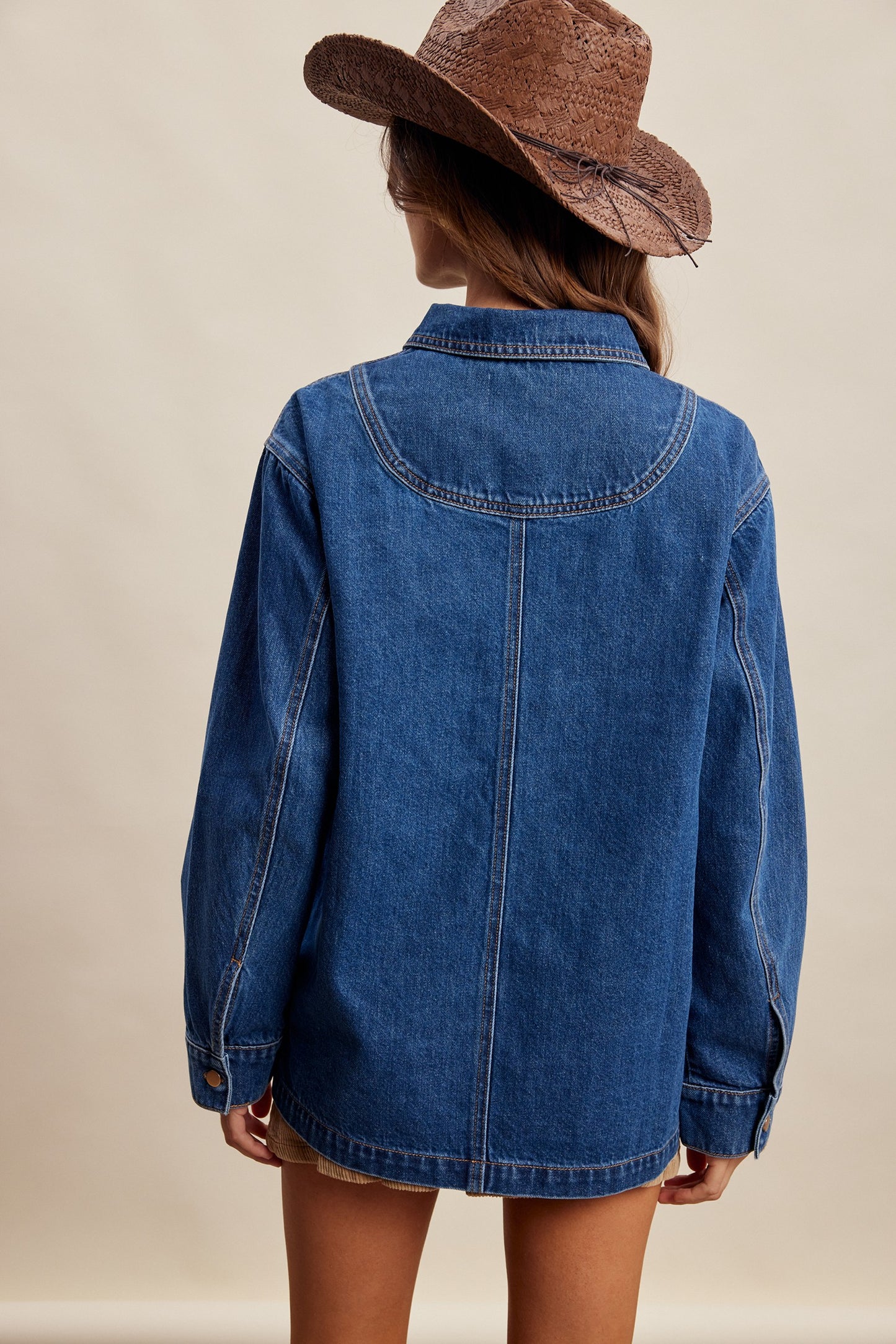 Heart Pocket Denim Shacket.