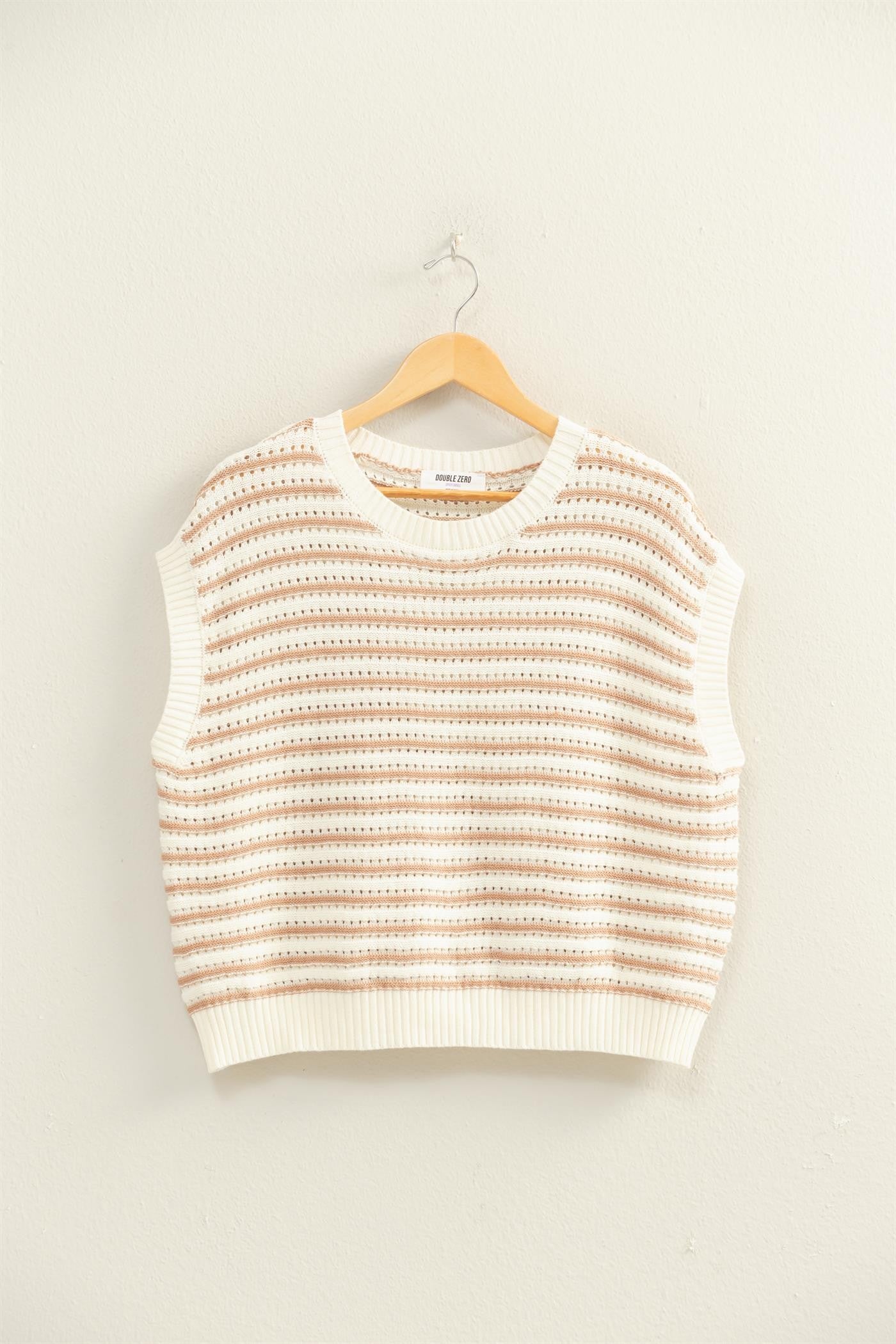 Striped Sleeveless Crewneck Top