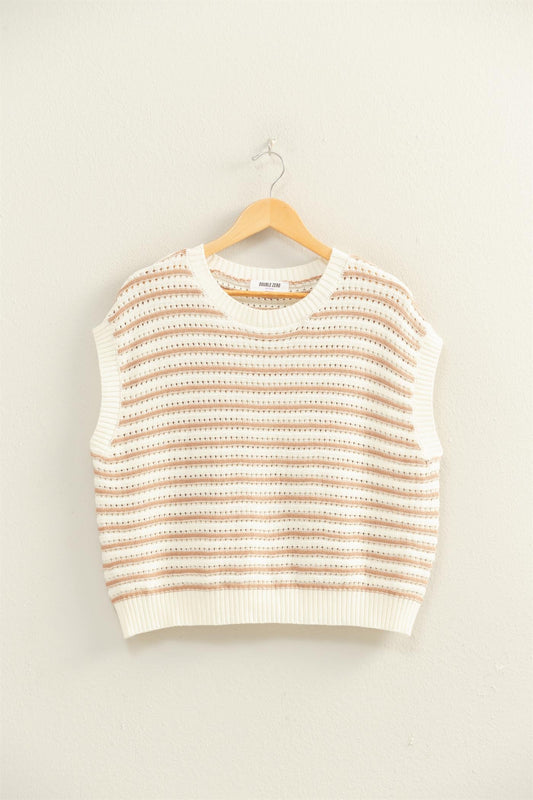 Striped Sleeveless Crewneck Top