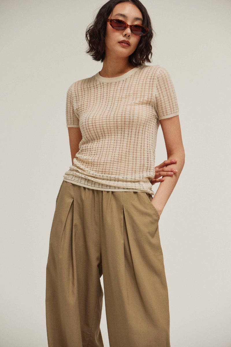 Pointelle Knit Tee