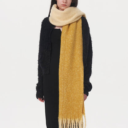 WOMEN WARM TWO-COLOR MOHAIR SCARF