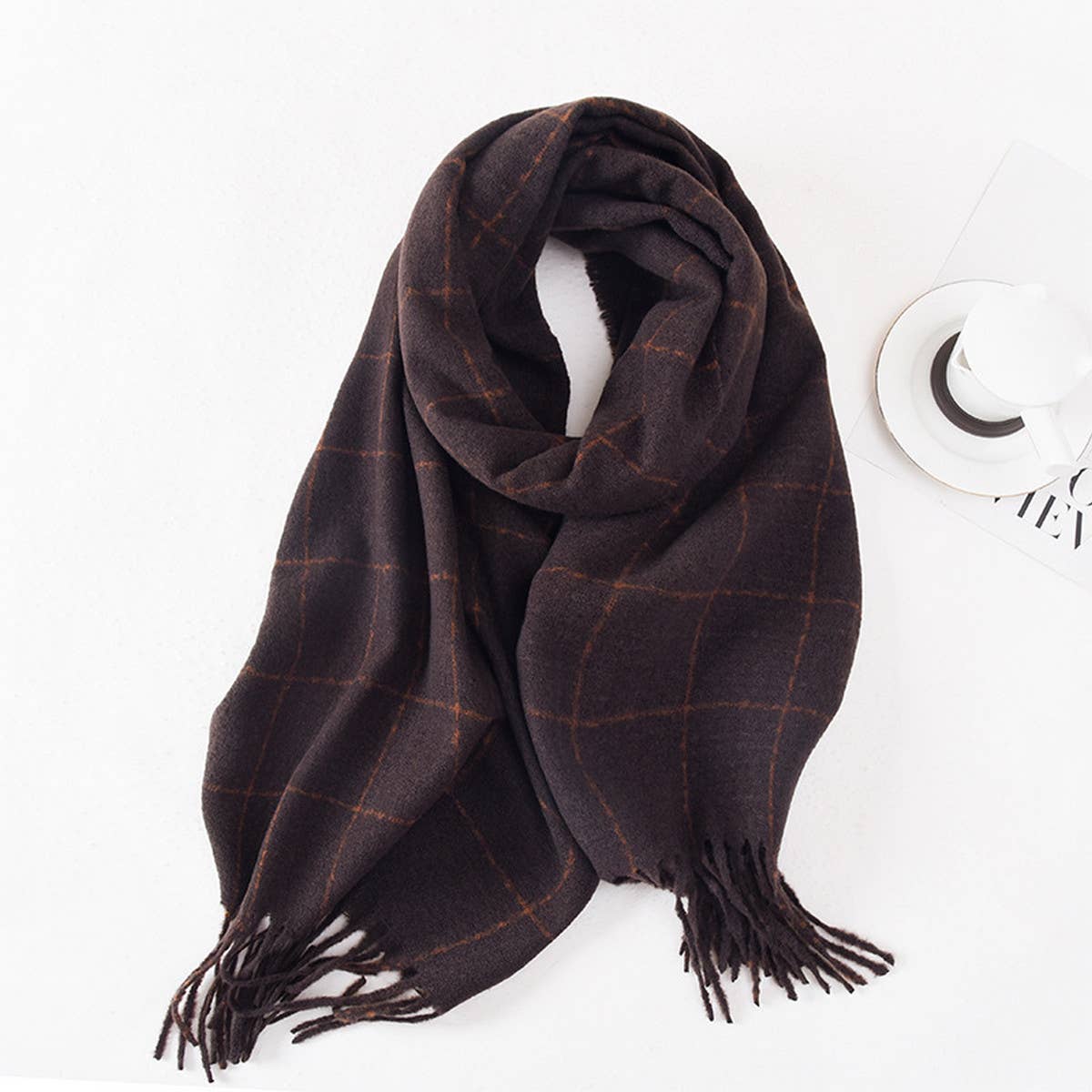 Lightweight Plaid Scarf