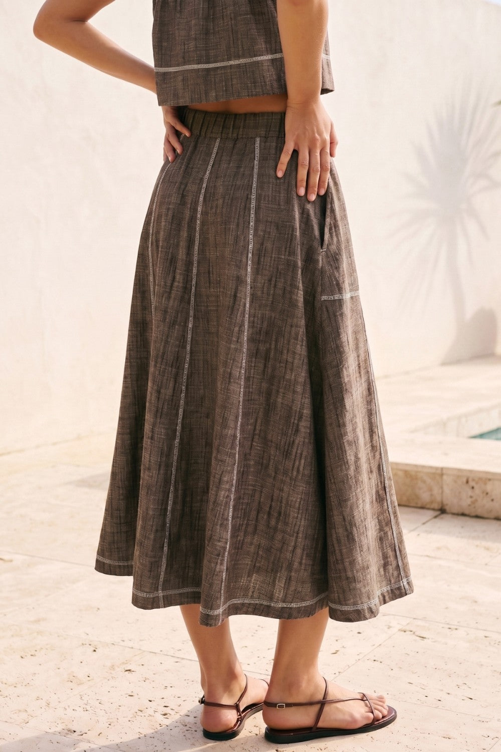 Linen Midi Skirt