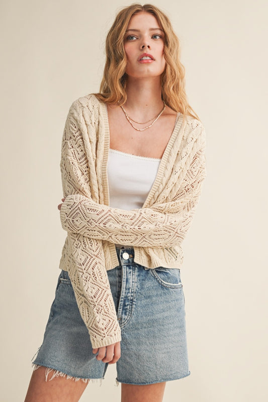 Light Weight Cable Knit Cardigan