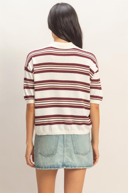 Striped Sweater Polo