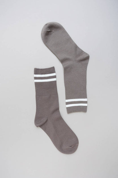 Retro Stripe Wool Blend Socks: Blue