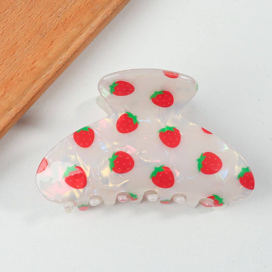 3.15"IN CUTE FRUIT PRINT HAIR CLAW CLIP