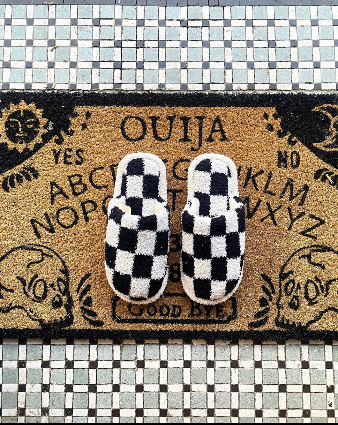 Checkerboard Design Home Slippers