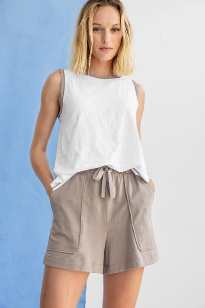 Drawstring Waist Shorts