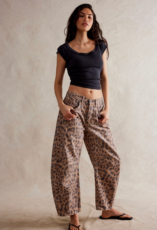 Good Luck Printed Barrel Pant