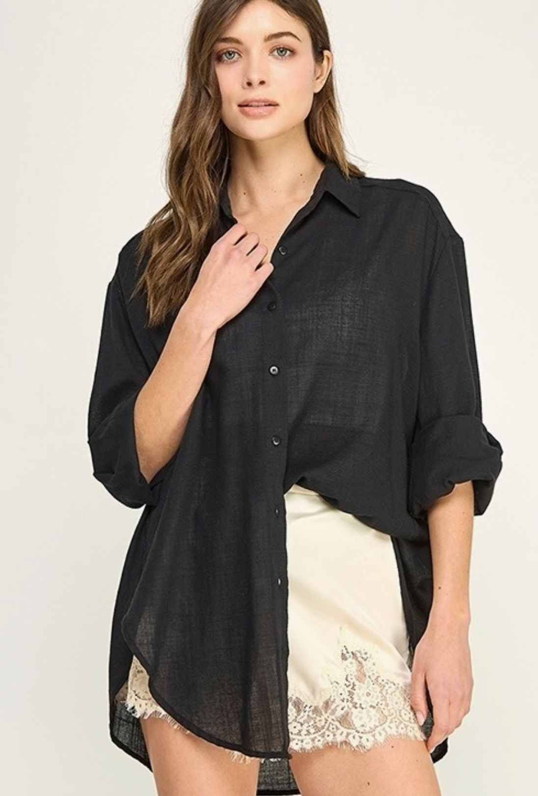 Sheer Button Down Shirt