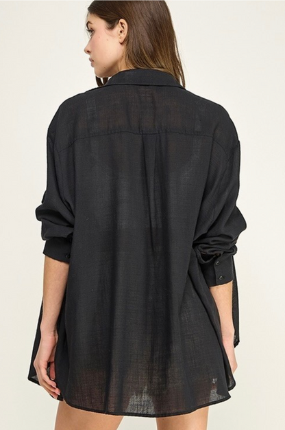 Sheer Button Down Shirt