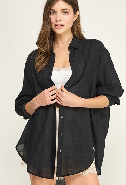 Sheer Button Down Shirt